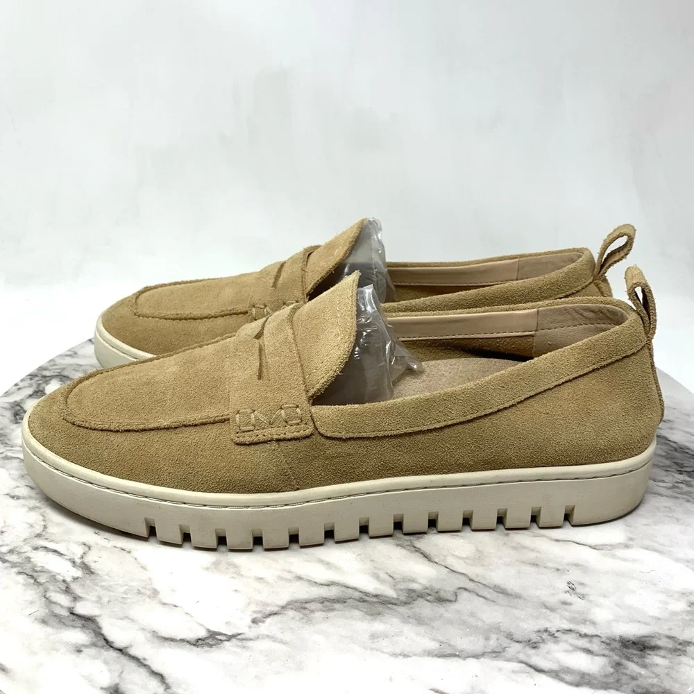 Vionic Uptown Hybrid Sand Suede Lug Sole Comfort Loafers 9 Classic Preppy Sporty - Picture 3 of 15